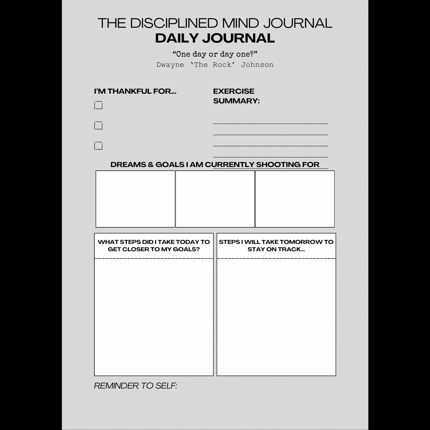 The Disciplined Mind Journal