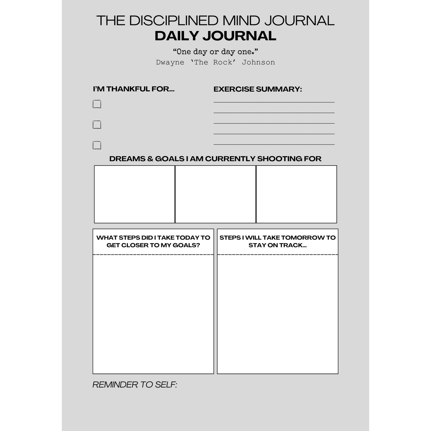 The Disciplined Mind Journal