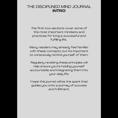 The Disciplined Mind Journal